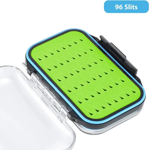 Miniatura 2 de Gonex Cajas de pesca con mosca para cajas de jig de pesca con mosca de dos caras, caja de pesca con mosca impermeable y ligera, tapa transparente