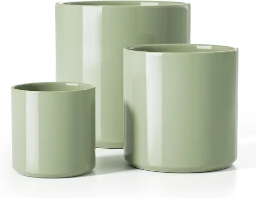 Miniatura 15 de LE TAUCI Macetas de cerámica para interiores, macetas de 10+8+6 pulgadas para plantas de interior, macetas para flores con puntos elevados