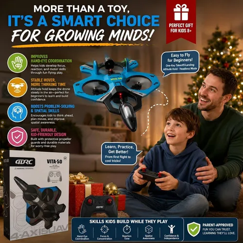Miniatura 4 de Avión de control remoto para niños, juguete de avión de combate LED con 2 baterías, avión RC fácil de volar para principiantes, retención