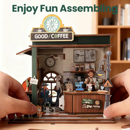 Miniatura 6 de Kit de Rincón de Lectura - Kit de Construcción de Casa en Miniatura DIY para Adultos, Casa de Muñecas, Rincón de Lectura, Estantería en Miniatura