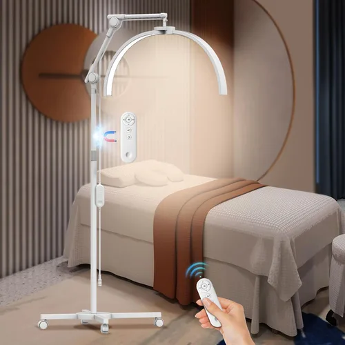 Miniatura 8 de CGBE Lámpara de Altura Ajustable para Pestañas: Lámpara para esteticista con base rodante para facial para esteticista profesional - Diseño plegable