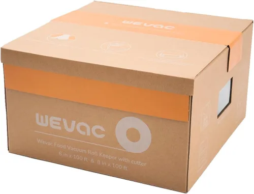 Miniatura 4 de Wevac 2 rollos de 6''x100' y 8''x100', dispensador de rollos para sellado al vacío con cortador, bolsas selladoras al vacío ideales para conservar