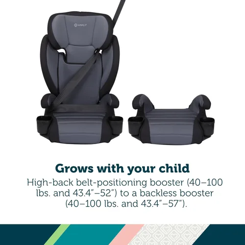 Miniatura 2 de Safety 1st Grow and Go - Asiento de coche booster 2 en 1 con ComfortWings, se convierte de respaldo alto a sin respaldo, 48,3 cm de ancho, caben 3
