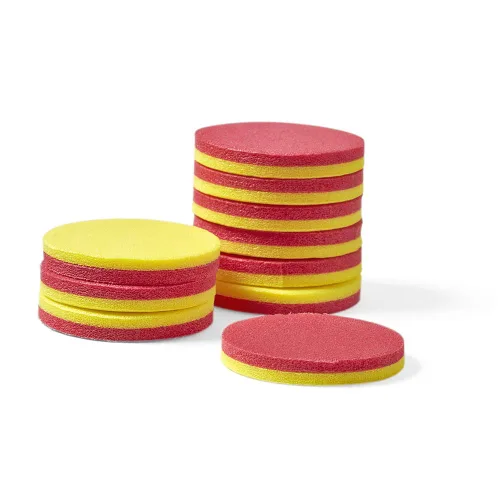Miniatura 6 de hand2mind Contadores de espuma de dos colores, rojo y amarillo, manipulantes, chips, bingo matemático, 200