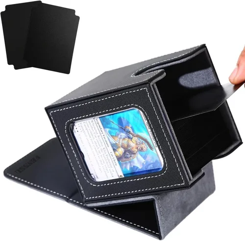 Miniatura 25 de Venssu MTG Caja de Mazos para Exhibición Commander, Caja de Mazos de Cartas que Cabe 100 Cartas con Doble Funda, Caja de Almacenamiento de Cartas