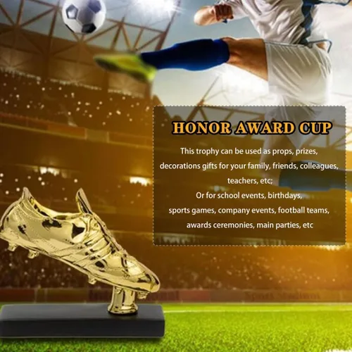 Miniatura 6 de Trofeos de premio Trofeos de Premio Bota de Oro, Premios de Ganadores de Competencia de Fútbol, Recuerdo de resina en forma de zapato