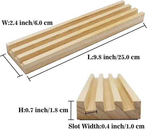 Miniatura 3 de Yuanhe Soporte para bandejas de Domino – Juego de 4 soportes de madera para azulejos de madera Dimonos Tablas para tren mexicano Rummy Chickenfoot
