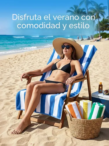 Miniatura 6 de Utopia Towels Paquete de 4 toallas de playa Cabana, juego de toallas de playa de algodón de gran tamaño de 30 x 60 pulgadas, textura suave hilado