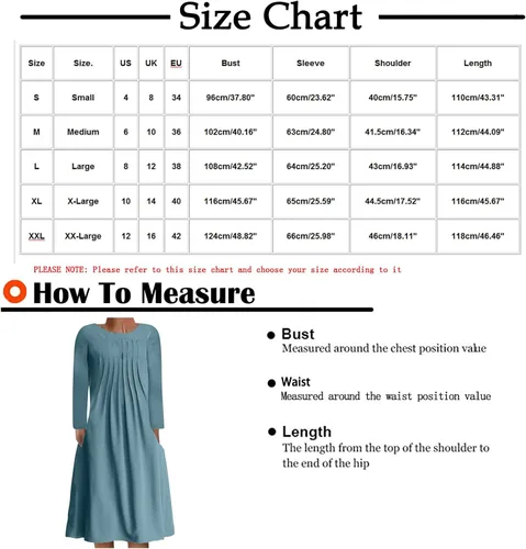 Miniatura 3 de Vestido de manga larga con cuello en V para mujer, con estampado a rayas, con botones, holgado, con bolsillos