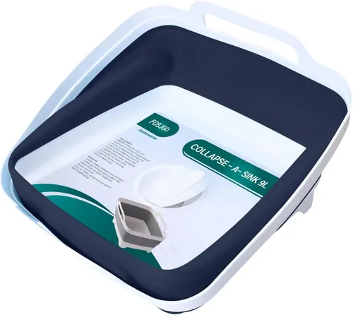 Miniatura 2 de FOSJGO 2.4 Gal (9L) Lavabo Plegable con Tapón de Drenaje, Lavabo Plegable Multiusos Ahorrador de Espacio, Fregadero, Lavabo de Cocina para Acampar