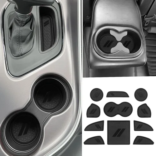 Accesorios para Dodge Challenger 2015-2024, se adapta a la medida para portavasos, alfombrillas antipolvo, bolsillo de puerta, forros de consola