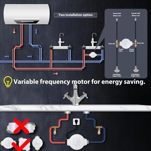Miniatura 6 de HBS24-12E (Sin versión de extensión de 60 minutos) Bomba de sistema de recirculación de agua caliente instantánea inteligente con termostato