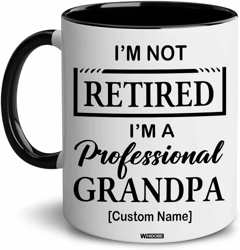 Miniatura 8 de WHIDOBE Taza de jubilación divertida personalizada con texto en inglés "Retired Not My Problem Any", taza para mujeres, hombres, papá, mamá, taza