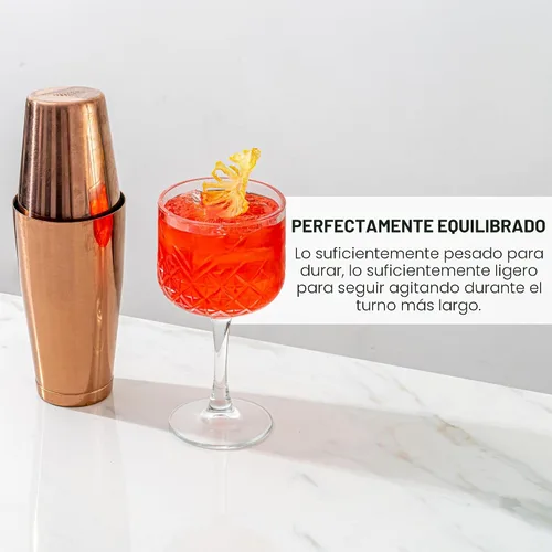 Miniatura 4 de Coctelera Boston Shaker de acero inoxidable, set de 2 piezas: 18 oz sin contenido y 28 oz con contenido, coctelera profesional para barman, Acero