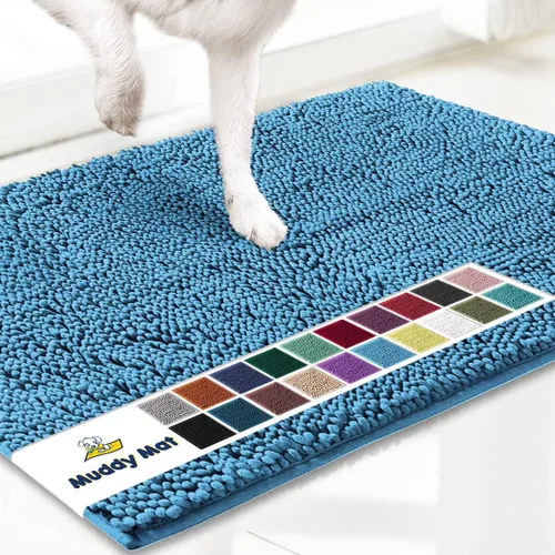 Miniatura 36 de Muddy Mat® Mostrado en la televisión - Tapete de microfibra súper absorbente para puerta de perro para patas fangosas, antideslizante y lavable