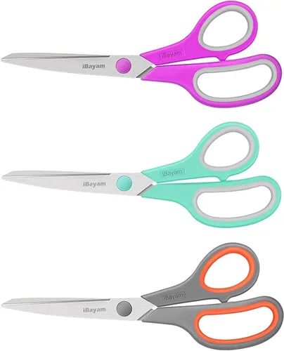 Miniatura 8 de iBayam - Tijeras multipropósito de 8 pulgadas, resistentes, paquete de 36 unidades, hojas ultra afiladas de 2.5 mm de grosor, con mangos de agarre