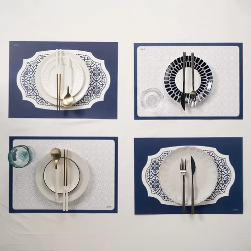 Miniatura 2 de GAK. Manteles individuales de papel impermeables Juego de 6 manteles individuales desechables para mesa de comedor Elegantes manteles