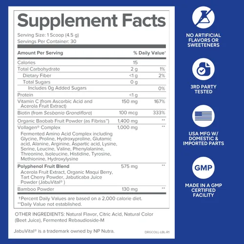Miniatura 5 de Gundry MD Complejo de fitocolágeno, suplemento multivitamínico en polvo que apoya la fuerza con vitamina C, aminoácidos y polifenoles, limonada