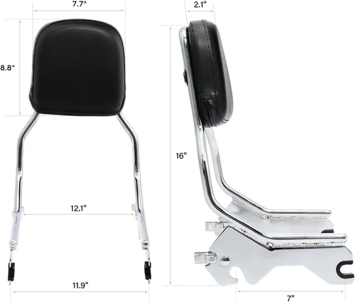 TCMT Kit de Hardware de Acoplamiento para Respaldo de Barra Sissy Vertical Compatible con Harley Low Rider S Sport Glide FXLR FXLRS FLSB 2018-2025