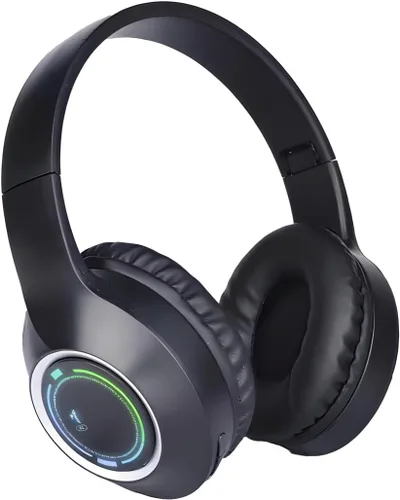 Auriculares Bluetooth Sobre la Oreja, Auriculares Inalámbricos de Baja Latencia, Llamadas Manos Libres, Auriculares de Reducción de Ruido de Graves