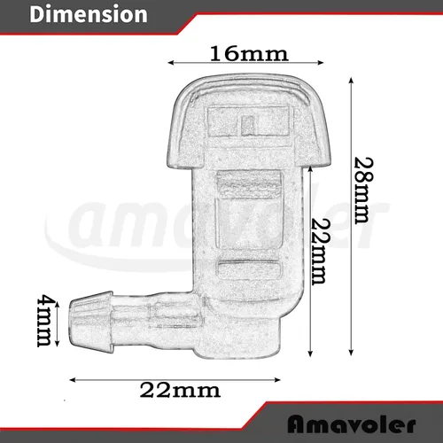 Miniatura 2 de Boquilla para limpiaparabrisas Accesorio de posventa para Chevrolet Cruze 2011-2016. OEM #: 95226510. (2 piezas)
