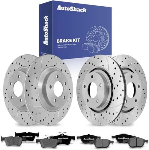 Miniatura 10 de AutoShack Rotores de freno con pastillas de freno delanteras y traseras Rotor de freno y pastillas de repuesto para Mazda 5 2.3L 2.5L FWD