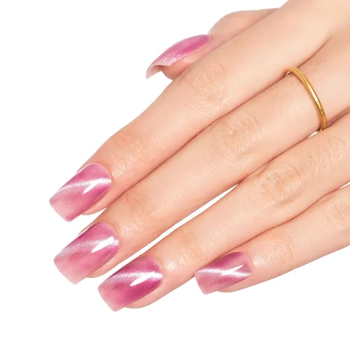 Miniatura 8 de Uñas postizas a presión extra cortas de color rojo cereza, uñas postizas cuadradas medianas, kit de pegamento reutilizable con pestañas adhesivas