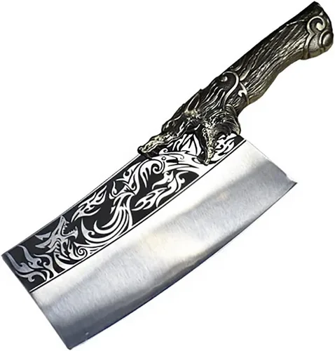 Meat knife Cleaver, 8inch Hand forged slicing knife China Longquan knife household kitchen knife stainless steel chef knife super sharp knife (Size