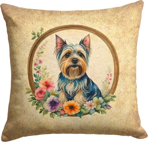 Miniatura 58 de Caroline's Treasures DAC2072PW1414 Affenpinscher and Flowers - Almohada decorativa de tela, lavable a máquina, para interiores y exteriores