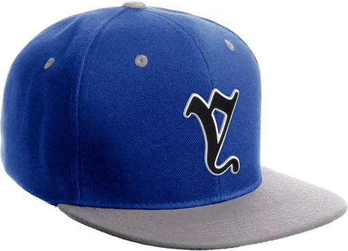 Miniatura 1636 de Daxton Gorra clásica con visera de billete plano con letras del alfabeto inglés antiguo de la A a la Z