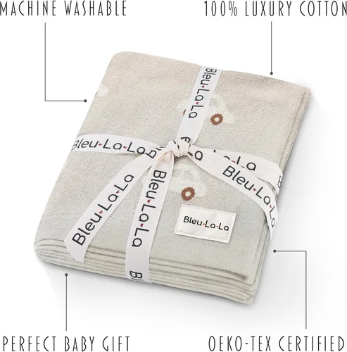 Miniatura 3 de Manta para recibir bebés Bleu La La para niños, 100% algodón suave como la mantequilla, acogedora, manta envolvente para cochecito, regalo para baby