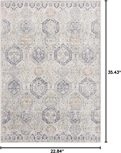 Miniatura 3 de Hauteloom Bolsena - Alfombra bohemia y tradicional de damasco, estilo granja, tradicional con medallones florales para sala de estar, dormitorio