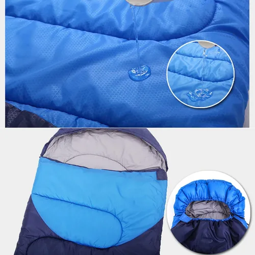 Miniatura 3 de Saco de dormir ligero para adultos y niños, cálido y transpirable, saco de dormir para mochileros al aire libre, longitud total 86.6 in/86.5 Azul