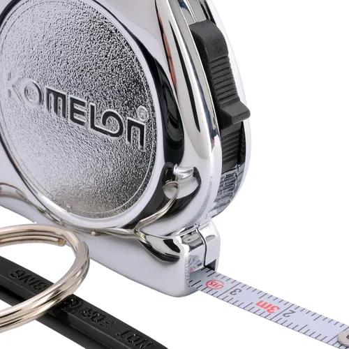 Miniatura 4 de KOMELON KMC-74K Pro Easy Chrome Case Cinta métrica 9.8 ft x 0.236 in Reglas métricas Llavero Llavero con mosquetón Clip Accesorio