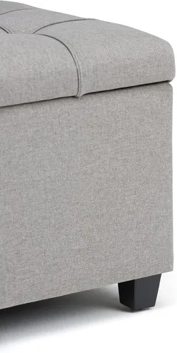 Miniatura 8 de SIMPLIHOME Sienna - Banco otomano de almacenamiento, 33 pulgadas de ancho, tapizado de tela con aspecto de lino, banco otomano rectangular
