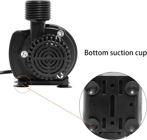 Miniatura 5 de Bomba de agua sumergible de 12 V, flujo ajustable de 210 GPH para acuario/fuente/hidroponía, bomba de CC silenciosa con boquillas de latón