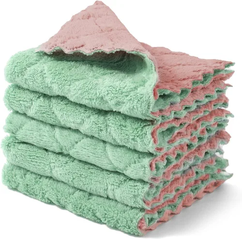 Miniatura 9 de kimteny Paños de limpieza de cocina, paños de microfibra, sin pelusas, reutilizables, para el hogar, súper absorbentes, de secado rápido, 10 x 10