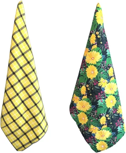Miniatura 11 de Toallas de cocina con diseño de girasol de abejas, 100 % algodón, lindo abejorro, lunares, búfalo, a cuadros, tejido con lazo para colgar, 26 x 18