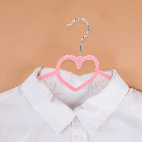 Miniatura 6 de Perchas prácticas de plástico ABS, paquete de 10 perchas antideslizantes con color y patrón de corazón, adecuadas para abrigos, camisas, vestidos