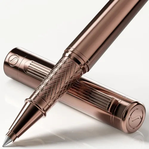 Miniatura 16 de Scriveiner – Bolígrafo roller azul medianoche, con lacado azul y acabado cromado, repuesto de tinta Schmidt, para hombres y mujeres, para 13. Azul