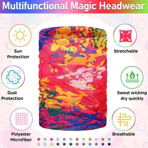 Miniatura 4 de Jiuguva 26 piezas de polaina de cuello para hombre, diadema bohemia, envoltura para la cabeza, a granel, senderismo, bufanda sin costuras, bandana