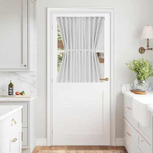 Miniatura 111 de Vatge - Cortinas autoadhesivas para puerta francesa, tratamiento de ventana con filtro de luz sin varillas ni perforaciones para puertas de cristal