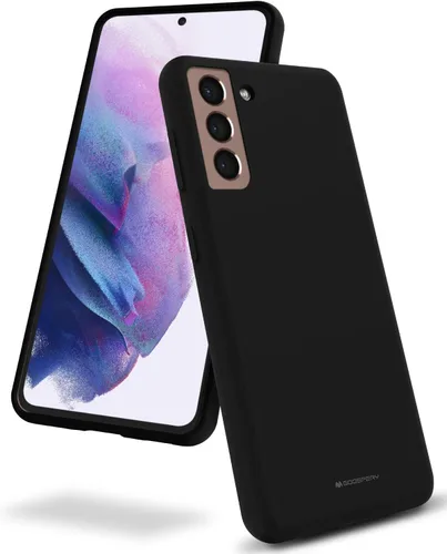 GOOSPERY Funda de silicona líquida compatible con Samsung Galaxy S21, suave al tacto, protección de cuerpo completo, a prueba de golpes, con forro