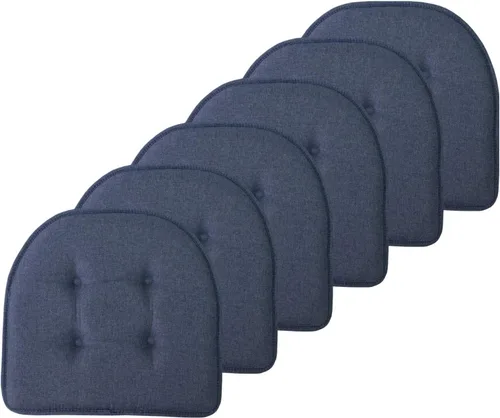 Miniatura 41 de Sweet Home Collection - Cojín de espuma viscoelástica para silla con capitoné, antideslizante, parte trasera de goma, en forma de U, 17 x 16 Piel