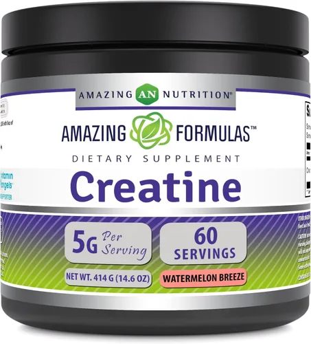 Miniatura 4 de Amazing Formulas - Suplemento en polvo de monohidrato de creatina micronizada 5000 mg por porción Suplemento ideal antes y después