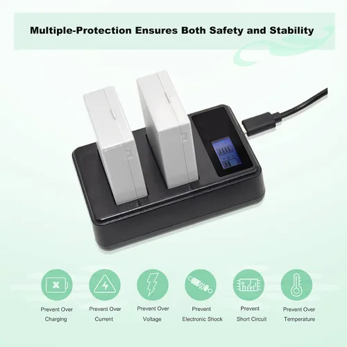 Miniatura 4 de Bonadget Paquete de 2 baterías LP-E8 y cargador dual LCD compatible con cámara digital Canon Rebel T3i T5i T2i T4i, EOS 700D 600D 550D 650D, Kiss X4