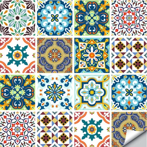 Miniatura 10 de 16 calcomanías decorativas para azulejos estilo mandala, autoadhesivas, removibles, para salpicaduras, cocina, baño, muebles, escaleras, decoración