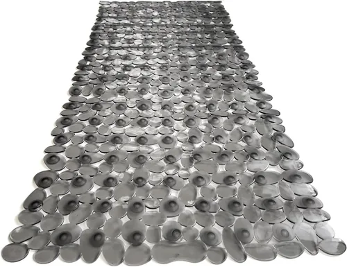 Miniatura 26 de Alfombra antideslizante para bañera y ducha "Pebbles" de 27 x 14 pulgadas, ovalada, no tóxica, segura, limpia, lavable a máquina, agarre y drenaje
