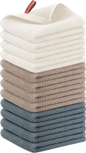Miniatura 12 de Nialnant - Toalla de cocina 100% algodón, tejido gofre, suave, absorbente y de secado rápido, toallas para secar platos, trapos de limpieza - Multi