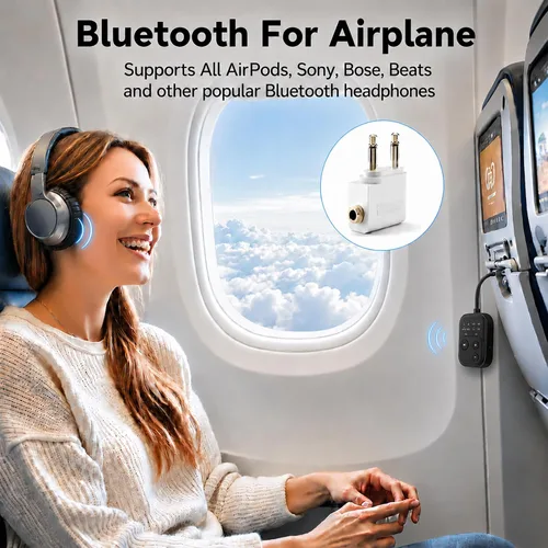 Miniatura 4 de 2026 Pro Bluetooth 6.0 Audio Transmitter Receiver Bluetooth Adapter for TV/Airplane/Gym/Car/Home Stereo to Wireless Headphones,Stable Connection